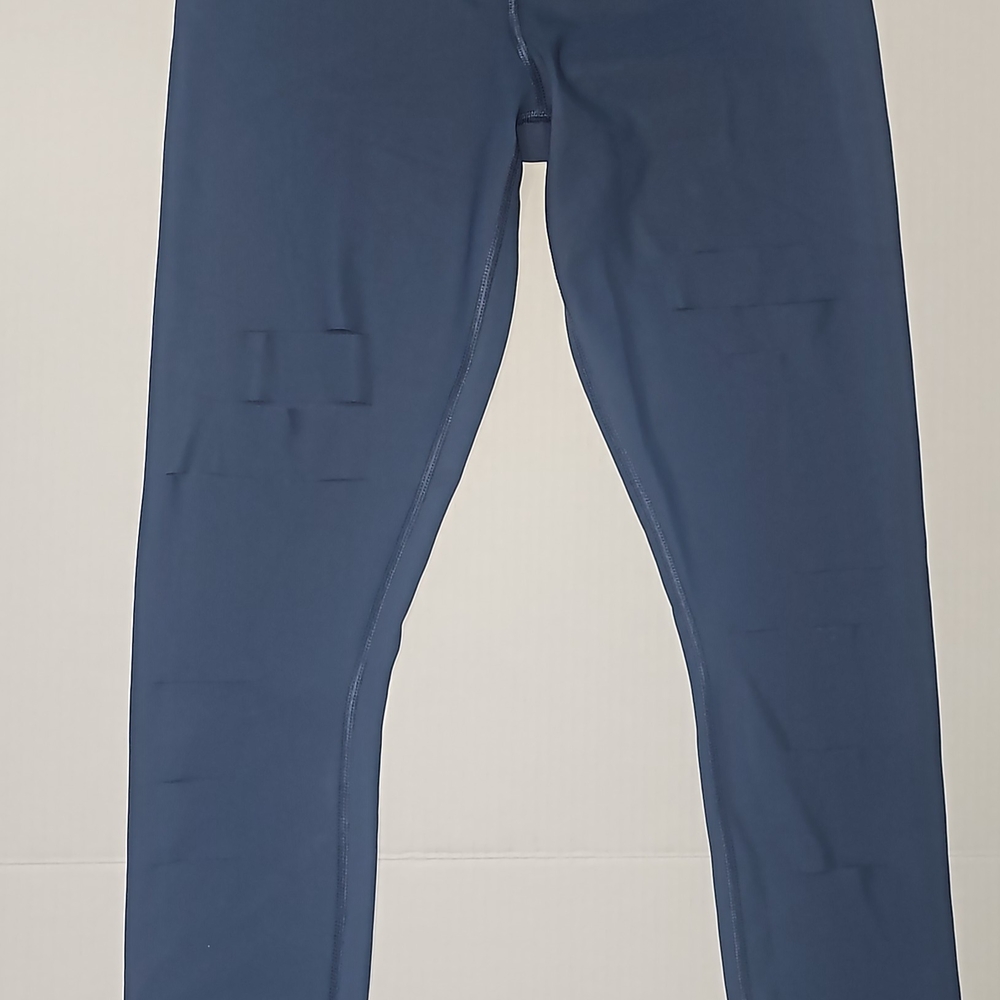Alo Yoga High Waist Ripped Warrior Leggings Navy Blue, Small